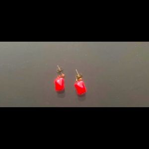 Red bean earrings- one of kind